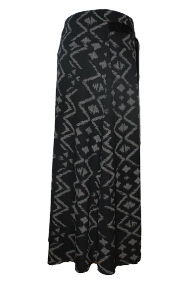 Kadın Mevsimlik Lastikli Leopar Desen Siyah Etek - Resim 3