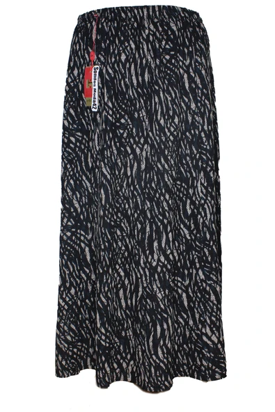 Kadın Ecem Battal Beden 8 Parça Lastikli Mevsimlik Siyah Etek ürün görseli 1