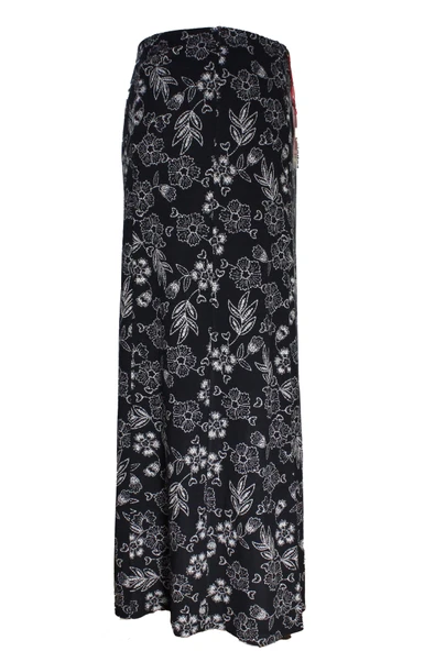 Kadın Battal Beden 8 Parça Kaliteli Lastikli çiçek desenli Siyah Etek - Resim 3
