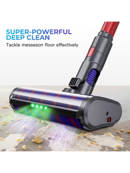 Dyson V12 Uyumlu Süpürge Borusu+LED Yeşil Işıklı Süpürge Başlığı Seti Fluffy Yumuşak Rulo Başlık Sadece V12 uyar - Resim 4