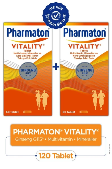Pharmaton Vitality 60 Tablet 2 Adet ürün görseli 1
