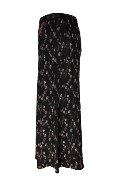 Kadın Büyük Beden 8 Parça Mevsimlik Desenli Siyah Etek - Resim 4