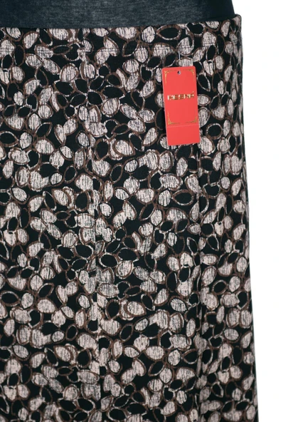 Kadın Betül 8 Parça Lastikli Astarsız Siyah Desenli Etek - Resim 2