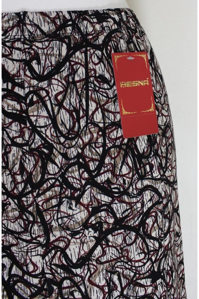 Kadın Betül 8 Parça Lastikli Astarsız Siyah Taş Sarmal Etek - Resim 3