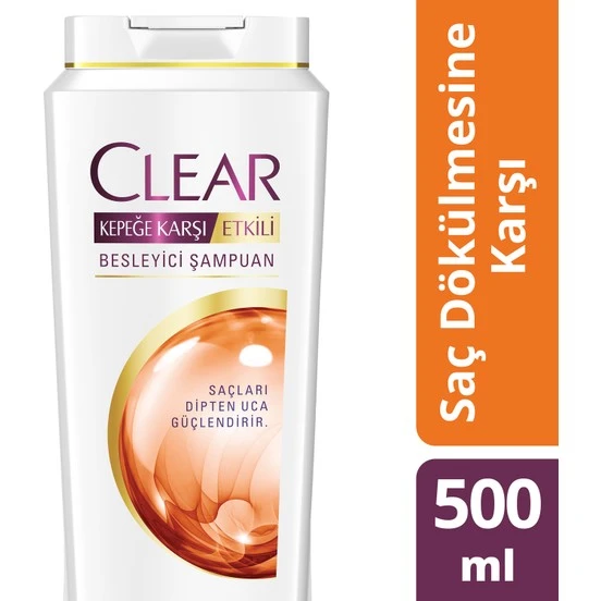 CLEAR ŞAMPUAN SAÇ DÖKÜLMESİNE KARŞI TURUNCU  WOMEN 500ML- ürün görseli 1