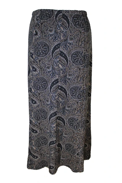 Kadın Çiçekli Desen Battal Beden 8 Parça Lastikli Kışlık Kaliteli Siyah Etek - Resim 4