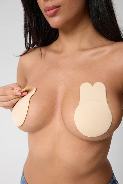 leswear Yapışkanlı Göğüs Bandi Silikon Sütyen Ten Rengi Göğüs Kapatıcı - Resim 5