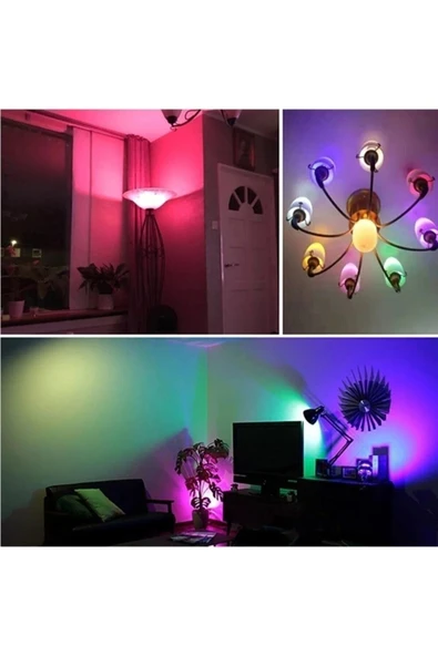 10 Watt Rgb Ampul Uzaktan Kumandalı Ambiyans Aydınlatma - Resim 2