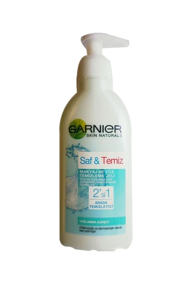 Garnier Saf & Temiz 2'si 1 Arada Yağlanma Karşıtı Makyaj ve Yüz Temizleme Jeli 200 ml 3600541263055 ürün görseli 1