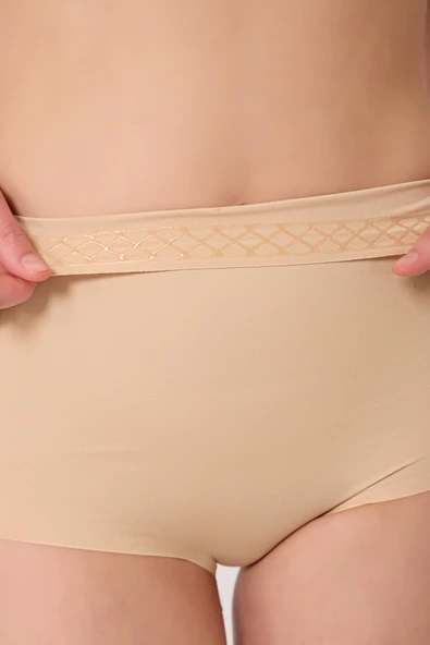 leswear Slip Korse Toparlayıcı Slip Korse Lazer Kesim Yüksek Bel Korse Basen Toparlayıcı Korse - Resim 4