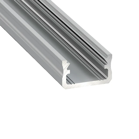 LED Kanal Profil Alüminyum sıva üstü İnce Kasa 13x6mm 1 Metre Üst Opak Pleksi 2128 Yan Kapak Dahil - Resim 2