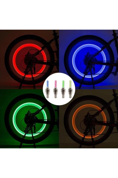 1 Çift Led Işıklı Hareket Sensörlü Mavi Işıklı Bisiklet Araba Motor Sibop Kapağı Lambası - Resim 2