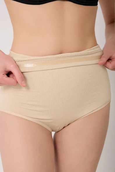 leswear Yüksek Bel Slip Seamless Ten Rengi Korse Basen Toparlayıcı Bel İnceltici Kalça Sıkılaştırıcı - Resim 4