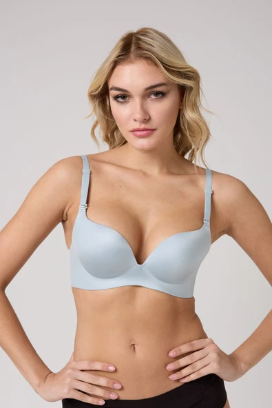 leswear Double Push Up Lazer Kesim Sütyen Dikişsiz Iz Bırakmaz B Cup - Resim 7