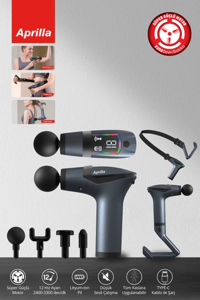 Afm-2898 Yeni Nesil Ekranlı Şarjlı Profesyonel Tüm Vücut Masaj Tabancası Çok Fonksiyonlu Masaj Aleti ürün görseli 1