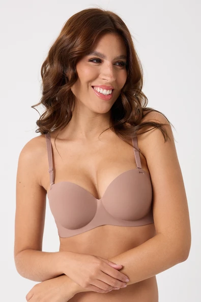 leswear Double Pushup Lazer Kesim Sütyen Dikişsiz Iz Bırakmaz B Cup Dolgulu - Resim 8