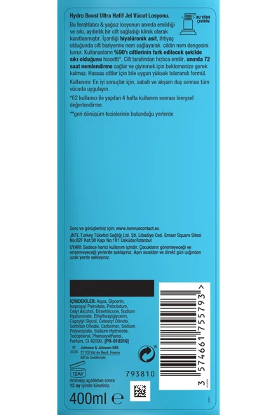 Neutrogena Hydro Boost Jel Vücut Losyonu 400 ml - Resim 3