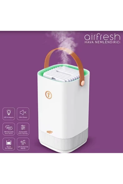 Product AirFresh MF0668 Led Işıklı Ultra Sessiz 3300 ml Hava Nemlendirici - Beyaz - Resim 3