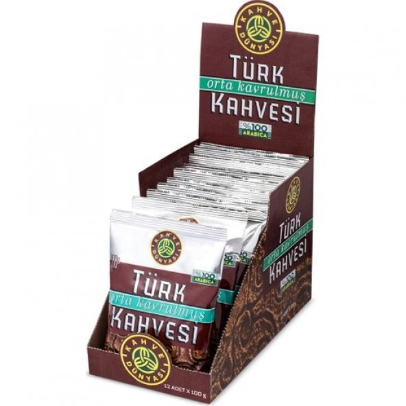 Kahve Dünyası 12li Paket Orta Kavrulmuş Türk Kahvesi 100gr