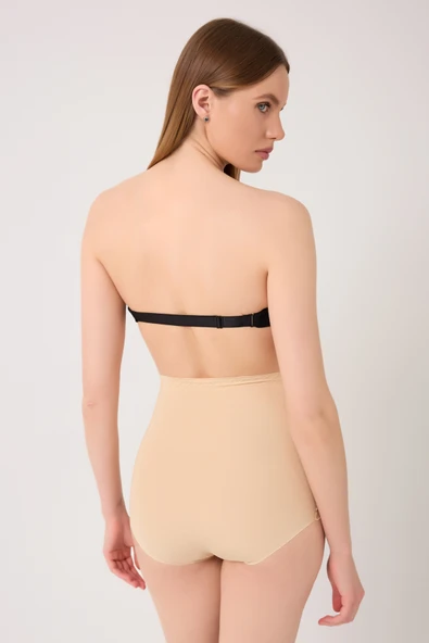 leswear Slip Korse Toparlayıcı Slip Korse Lazer Kesim Yüksek Bel Korse Basen Toparlayıcı Korse - Resim 3