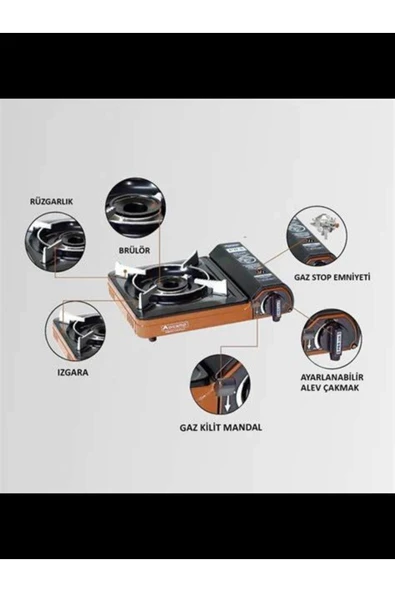 Tekli Portatif Gaz Stop Emniyetli OcakCK-505-T5 - Resim 3