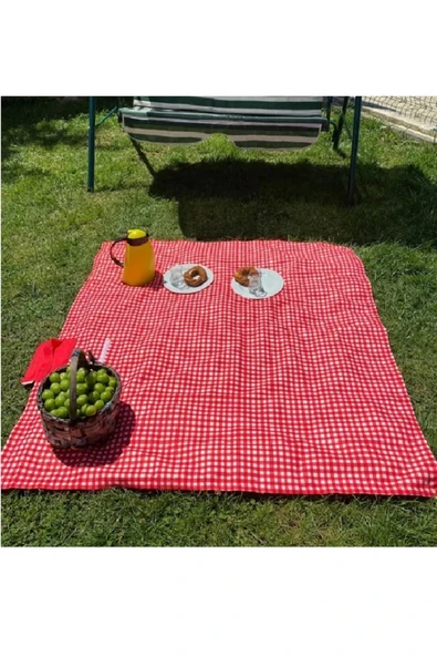 Kırmızı Çantalı Piknik Örtüsü 150x160 Cm ürün görseli 1