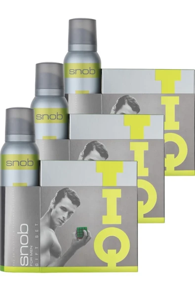 Snob Erkek Parfüm IQ Edt 100 ml + Perfumed Deodorant 150ml  3 Set ürün görseli 1