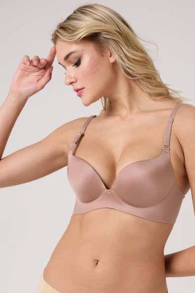 leswear Double Push Up Lazer Kesim Sütyen Dikişsiz Iz Bırakmaz B Cup - Resim 9