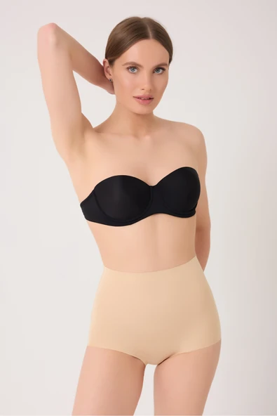 leswear Slip Korse Toparlayıcı Slip Korse Lazer Kesim Yüksek Bel Korse Basen Toparlayıcı Korse ürün görseli 1