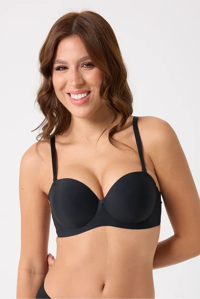 leswear Double Pushup Lazer Kesim Sütyen Dikişsiz Iz Bırakmaz B Cup Dolgulu - Resim 4