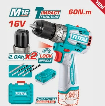 TOTAL TIDLI16682 LI-ION AKÜLÜ KÖMÜRSÜZ DARBELİ MATKAP - Darbeli Model ürün görseli 1