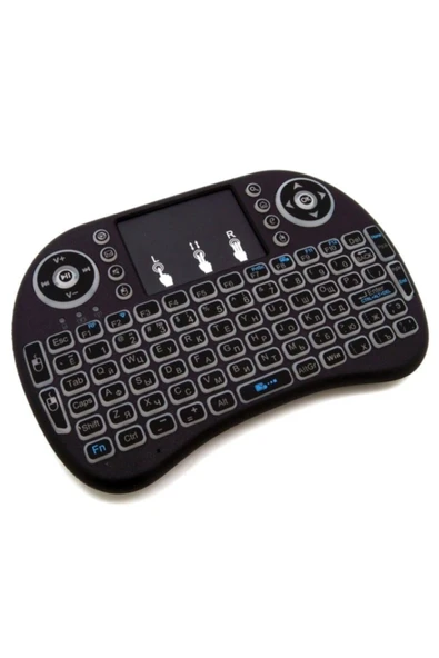 2385 Kablosuz Smart Tv Mini Klavye Mouse Işıklı Şarjlı - Resim 3