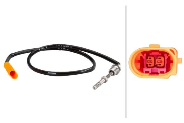 Vag Eksoz Sicaklık Sensoru (turuncu Soket - Kablo Uzunlugu 772mm) Golf V VI Jetta Passat Tiguan Scirocco - Hella 6pt010376-101 ürün görseli 1