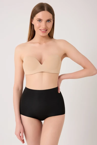 leswear Slip Korse Toparlayıcı Slip Korse Lazer Kesim Yüksek Bel Korse Basen Toparlayıcı Korse - Resim 5