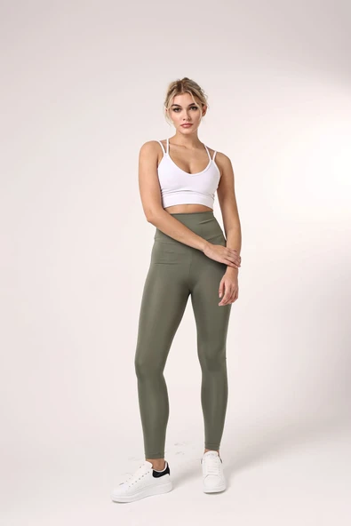 leswear Tayt Parlak Yüksek Bel Tayt Toparlayıcı Etkili 6 Renk - Resim 10