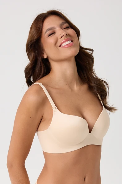 leswear Double Push Up Lazer Kesim Sütyen Dikişsiz Iz Bırakmaz B Cup - Resim 3