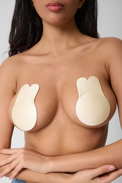 leswear Yapışkanlı Silikon Sütyen Ekru Renk Push Up Göğüs Dikleştirici Göğüs Ucu Kapatıcı ürün görseli 1
