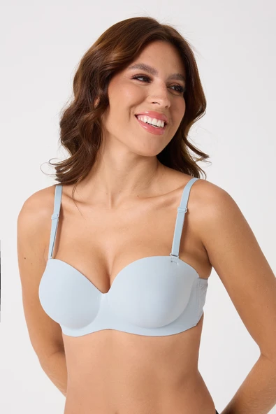 leswear Double Pushup Lazer Kesim Sütyen Dikişsiz Iz Bırakmaz B Cup Dolgulu - Resim 3