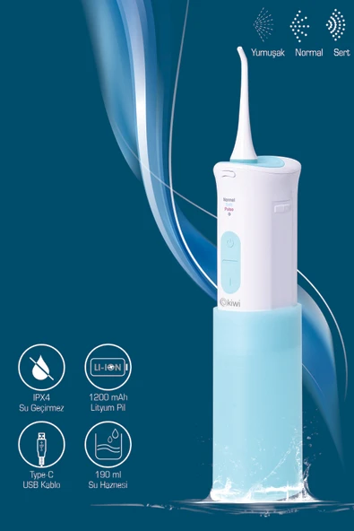 Ktb-6050 Taşınabilir Ağız Duşu Şarj Edilebilir Diş Protez Bakım Ve Ağız Duşu-Mavi ürün görseli 1