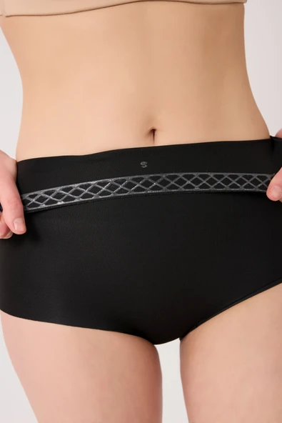 leswear Slip Korse Toparlayıcı Slip Korse Lazer Kesim Yüksek Bel Korse Basen Toparlayıcı Korse - Resim 8