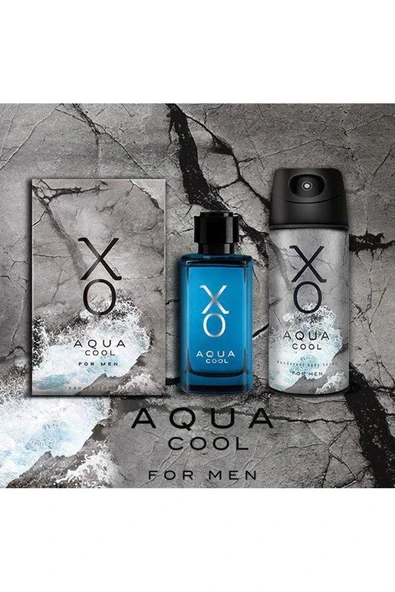 Xo Aqua Cool Edt 100 ml Erkek Parfüm Deodorant 125 ml Seti - Resim 2