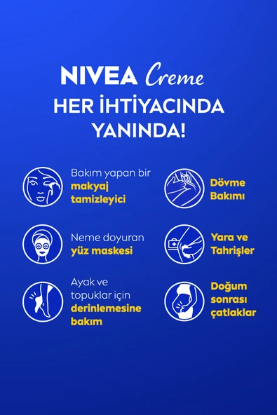 NIVEA Nemlendirici Creme 75ml, Bakım Yapan Koruma, Eucerit, Yumuşak ve Pürüzsüz Cilt, El Yüz Vücut Bakım - Resim 2