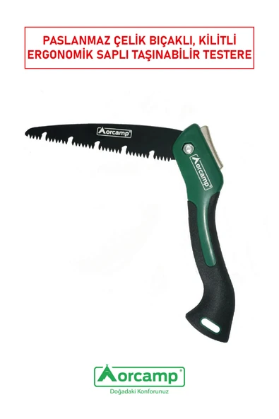 OUT-4650 Katlanabilir Kamp Testeresi | Paslanmaz Çelik Dişler, Güvenli Kilit Mekanizması - Resim 2