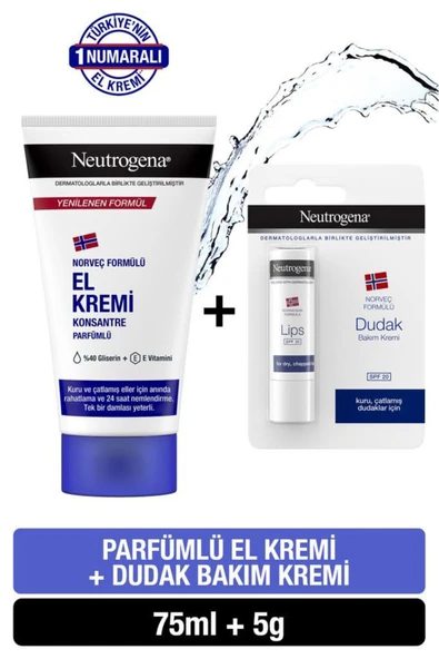 Neutrogena Parfümlü El Kremi 75 Ml + Dudak Kremi Hediye ürün görseli 1