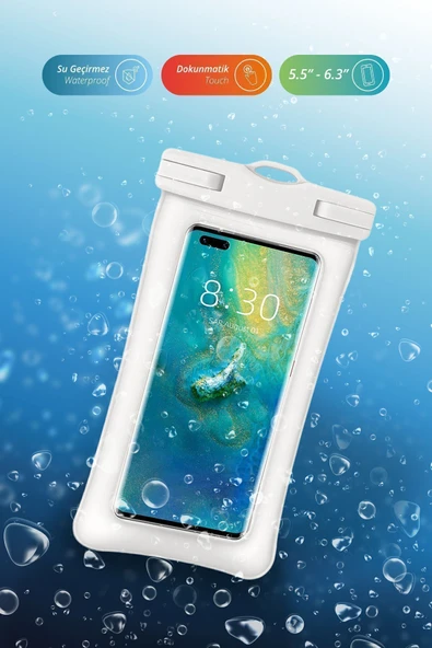 5439a Su Geçirmez Ipx8 Askılı Telefon Kılıfı / Tüm Telefonlarla Uyumlu Su Geçirmez Waterproof Kılıf ürün görseli 1
