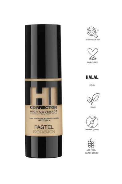 Pastel High Coverage Liquid Foundation - Likit Fondöten 404 - Resim 3
