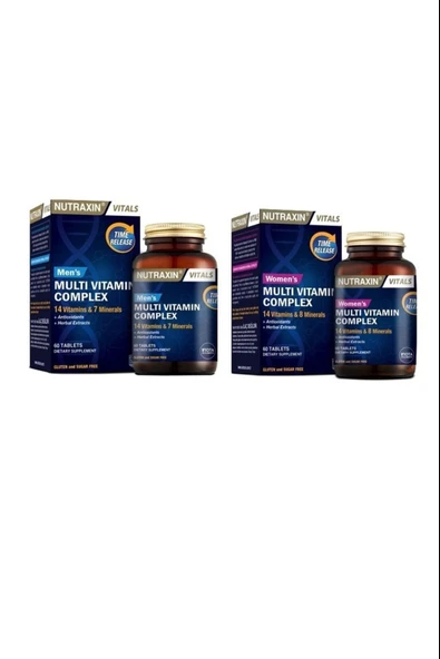 Nutraxin Multivitamin Mineral Complex Erkek + Womens 60 Tablet ürün görseli 1
