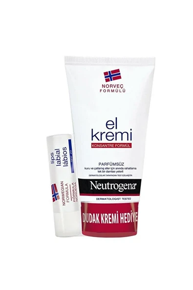 Neutrogena 75 Ml El Kremi Parfümsüz + Dudak Kremi ürün görseli 1