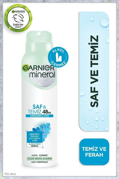 Garnier Mineral Saf Ve Temiz Kadın Sprey Deodorant 150 ml ürün görseli 1