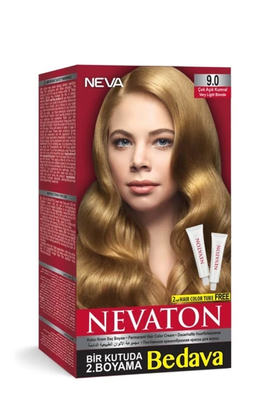 adimu Nevaton Saç Boyası Seti 9.0 Çok Açık Kumral ürün görseli 1